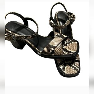 The Kooples Snakeskin-effect heeled leather sandals